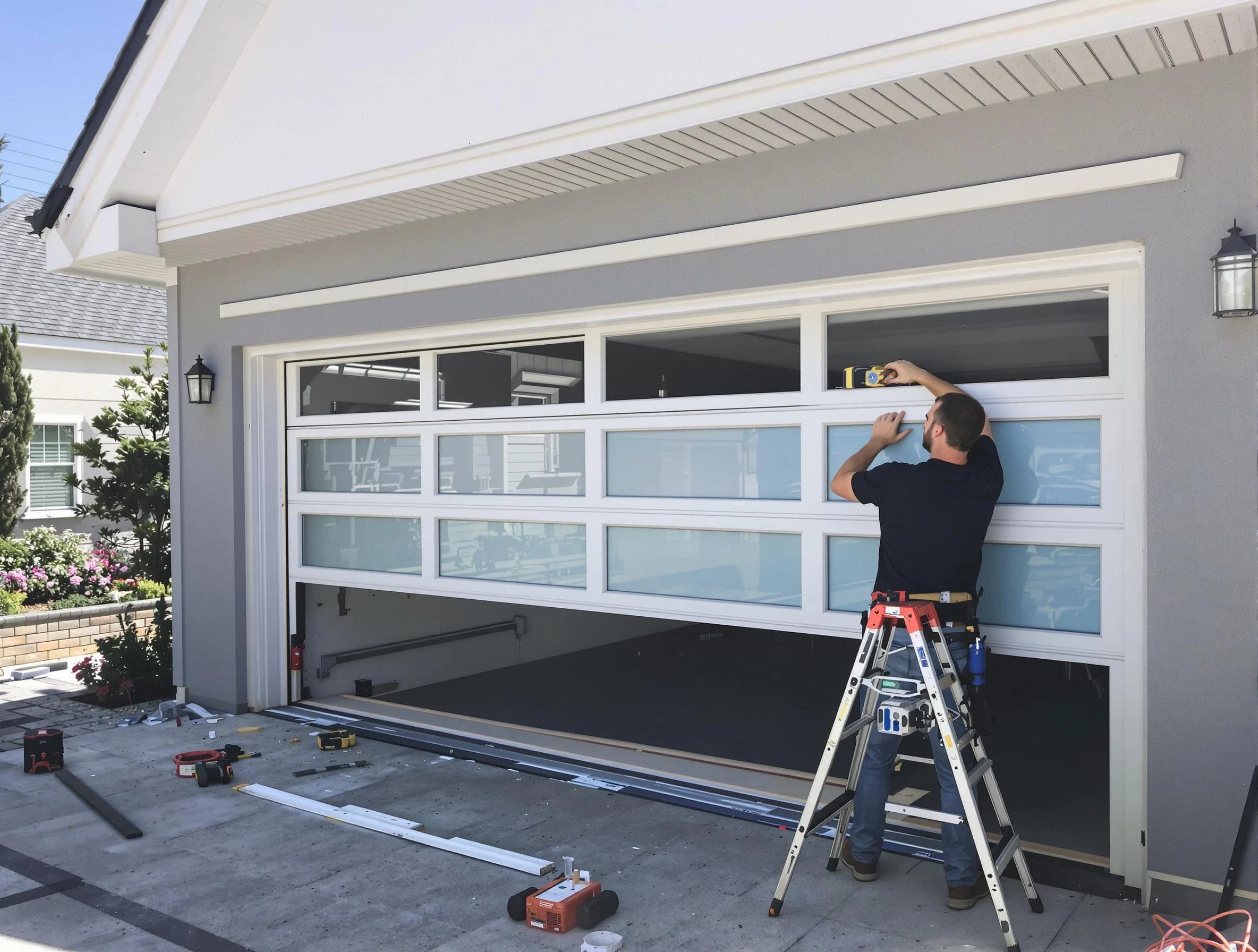 Oak Hill Garage Door Repair team performing garage door replacement in Oak Hill