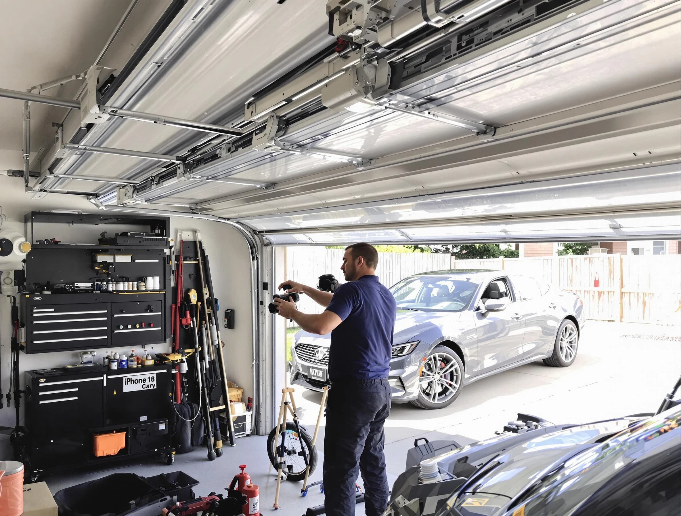 Oak Hill Garage Door Repair technician fixing noisy garage door in Oak Hill