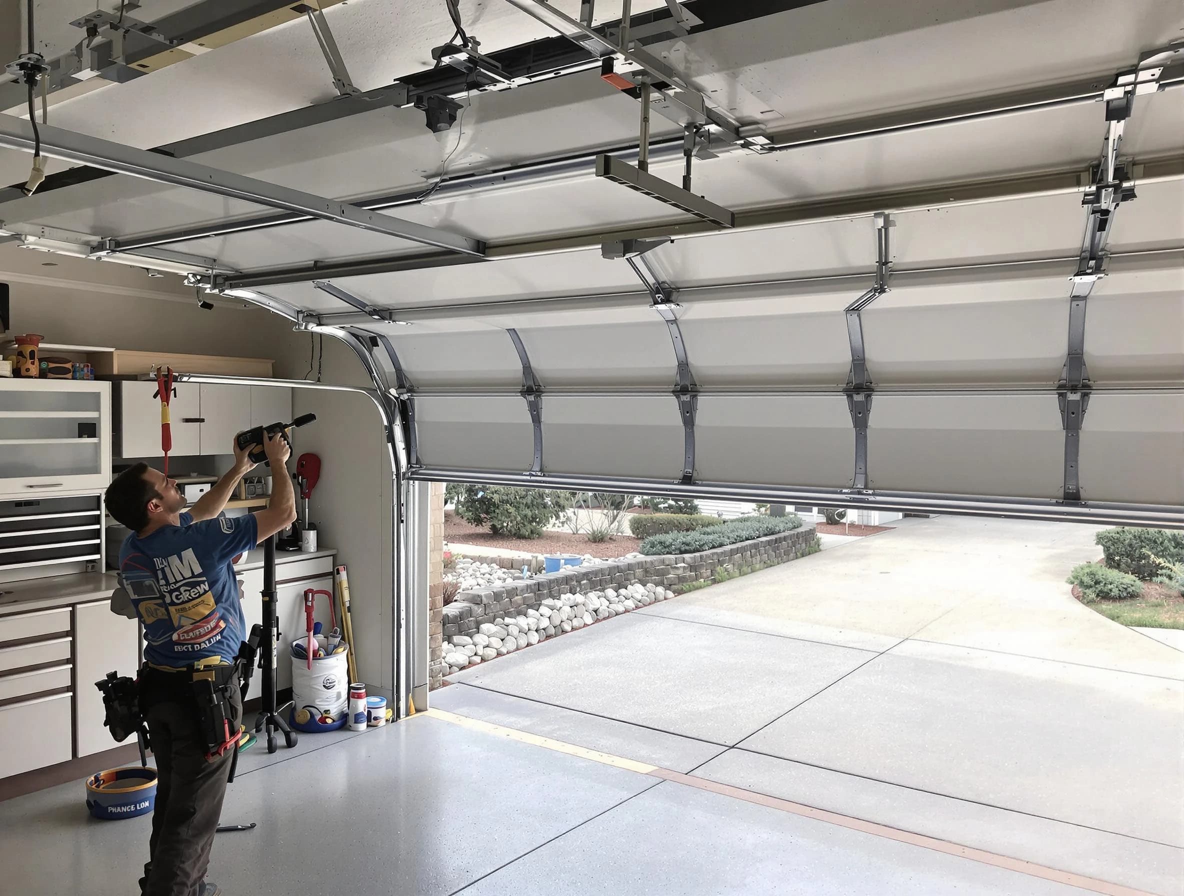 Garage door track repair service by Oak Hill Garage Door Repair in Oak Hill