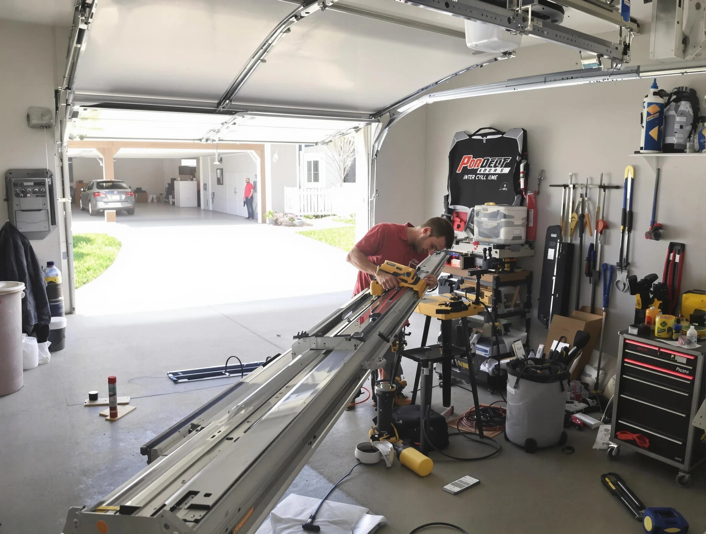Oak Hill Garage Door Repair expert performing track repair in Oak Hill